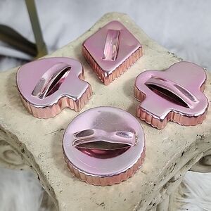 Vintage Metal Mid Century Modern Bridge Set Cookie Cutters made in Hong Kong